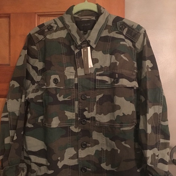 NWT J. Crew Camouflage Utility Shirt Jacket Large - Picture 2 of 8